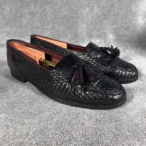 Cole Haan Bragano Tassel Loafer Woven Black Brown Leather Shoes Men's 11M